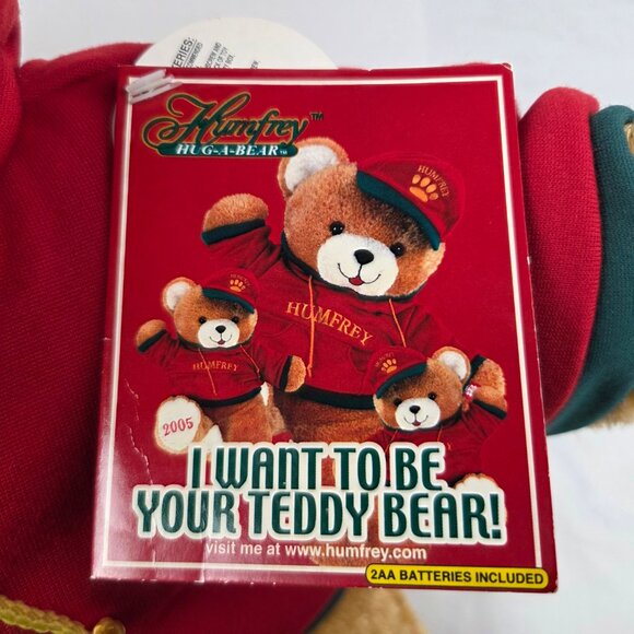 2005 Hug A Bear Humfrey Teddy Bear Plays I Want To Be Your Teddy Bear - Picture 6 of 7